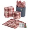 Hallmark Floral Tissue Paper with Stickers (10 Sheets of Tissue, 4 Sheets of Stickers) for Birthday, Thank You, Hostess Gifts(Plaid)
