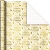 Hallmark Foil Wrapping Paper with Cut Lines on Reverse (3 Rolls: 60 Sq. Ft. Ttl) Rose Gold, Silver Trees, Gold Snowflakes for Winter Weddings, Graduations, Valentine’s Day(Red  Green  Gold)