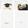 Hallmark Graduation Thank You Cards Bulk, Graduation Cap (40 Thank You Notes and Envelopes)(Black and Gold)
