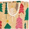 Hallmark Holiday Gift Bags (8 Bags: 3 Small 6″, 3 Medium 9″, 2 Large 13″) Recyclable Kraft with Pink Trees, Merry Holidays Winter Flowers, Joy Wreath for Christmas, Hanukkah, Weddings