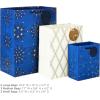 Hallmark Holiday Gift Bags Assorted Sizes (8 Bags: 3 Small 6″, 3 Medium 9″, 2 Large 13″) Navy Blue and Gold Dots, Diamonds and Starry Snowflakes for Christmas, Hanukkah, Weddings, Graduations and More, Navy and Gold, Hanukkah (0005XGB1405)