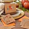 Hallmark Kraft Thanksgiving Cards Assortment (24 Assorted Cards with Envelopes) Leaves, Pumpkins, Gourds(Thanksgiving Icons on Kraft Notecards)