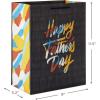 Hallmark Mahogany 11″ Large Father’s Day Gift Bag Bundle (3 Bags: Happy Father’s Day, Patterned Triangles, This is Your Day) Dark Gray, Yellow, Blue, Orange(Dark Gray  Orange  Yellow  Blue  Brown)
