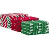 Hallmark Medium Christmas Gift Boxes with Lids (12 Shirt Boxes, 3 Designs: Lights, Trees, Red and Green Stripes) for Christmas, Holiday Parties, Hostess Gifts(1 Count (Pack of 12))