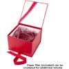 Hallmark Medium Gift Box with Lid and Shredded Paper Fill (Grey White 7 inch Box) for Weddings, Bridal Showers, Graduations, Birthdays, Bridesmaids Gifts, All Occasion(Red)
