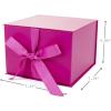 Hallmark Medium Gift Box with Lid and Shredded Paper Fill (Grey White 7 inch Box) for Weddings, Bridal Showers, Graduations, Birthdays, Bridesmaids Gifts, All Occasion(Hot Pink)