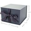 Hallmark Medium Gift Box with Lid and Shredded Paper Fill (Grey White 7 inch Box) for Weddings, Bridal Showers, Graduations, Birthdays, Bridesmaids Gifts, All Occasion(Coal)
