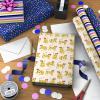 Hallmark Modern Wrapping Paper Rolls for Birthday, Graduation, Christmas, Gift Wrap Paper (Set of 3 Reversible Rolls: 75 sq. ft. ttl.) Black, White, Blue, Orange, Yellow & Green for All Occasions(Cheetahs in Sunglasses  Paw Prints  Stripes)