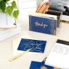 Hallmark Pack of Thank You Cards, Elegant Silver Foil (40 Thank You Notes with Envelopes)(Gold and Navy)