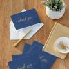 Hallmark Pack of Thank You Cards, Elegant Silver Foil (40 Thank You Notes with Envelopes)(Silver Foil on Navy)