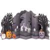 Hallmark Paper Wonder Displayable Jumbo Halloween Card or Centerpiece (Accordion Fold Haunted House)(Pumpkins in Graveyard)