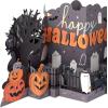 Hallmark Paper Wonder Displayable Jumbo Halloween Card or Centerpiece (Accordion Fold Haunted House)(Pumpkins in Graveyard)