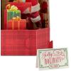 Hallmark Paper Wonder Displayable Pop Up Christmas Card (Christmas Tree)(Vintage Santa Claus)