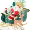 Hallmark Paper Wonder Pop Up Holiday Card (Magnolia Displayable Bouquet)(Santa’s Sleigh)