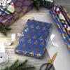 Hallmark Pink Christmas Wrapping Paper with Cut Lines on Reverse (3 Rolls: 120 sq. ft. ttl) Pink, Mint, Gold, Reindeer, Christmas Trees, Snowflakes(Gold Snowflakes on Purple  Jewel-Tone Trees  Plaid Stripes)