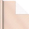 Hallmark Pink Christmas Wrapping Paper with Cut Lines on Reverse (3 Rolls: 120 sq. ft. ttl) Pink, Mint, Gold, Reindeer, Christmas Trees, Snowflakes(Pink  Mint  Gold  Reindeer  Christmas Trees  Snowflakes)