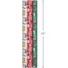 Hallmark Pink Christmas Wrapping Paper with Cut Lines on Reverse (3 Rolls: 120 sq. ft. ttl) Pink, Mint, Gold, Reindeer, Christmas Trees, Snowflakes(Winter City Scene  Rustic Snowflakes on Red  Nutcrackers with Foliage)