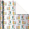 Hallmark Pink Christmas Wrapping Paper with Cut Lines on Reverse (3 Rolls: 120 sq. ft. ttl) Pink, Mint, Gold, Reindeer, Christmas Trees, Snowflakes(Winter City Scene  Rustic Snowflakes on Red  Nutcrackers with Foliage)