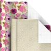 Hallmark Pretty Wrapping Paper with Cutlines on Reverse (6 Rolls: 180 Square Feet Total) Flowers, Butterflies, Stripes, Dots for Birthdays, Mother’s Day, Valentine’s Day(Floral  Dots  Stripes  Butterflies  “Happy Birthday”)