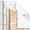 Hallmark Pretty Wrapping Paper with Cutlines on Reverse (6 Rolls: 180 Square Feet Total) Flowers, Butterflies, Stripes, Dots for Birthdays, Mother’s Day, Valentine’s Day(Pastel Marble  Dots  Confetti  Balloons)