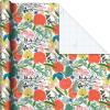 Hallmark Recycled Wrapping Paper with Cutlines on Reverse (3 Rolls: 60 Sq. Ft. Ttl) Modern Florals, Abstract Leaves, for Birthdays, Bridal Showers, Easter(Floral  Black and White  Leaves)