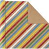 Hallmark Recycled Wrapping Paper with Cutlines on Reverse (3 Rolls: 60 Sq. Ft. Ttl) Modern Florals, Abstract Leaves, for Birthdays, Bridal Showers, Easter(Kraft Colorful Dots  Stripes  Balloons)