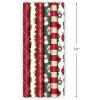 Hallmark Recycled and Recyclable Christmas Wrapping Paper Rolls with Cutlines on Reverse (6 Rolls: 150 Sq. Ft. Total) Deer, Mittens, Citrus with Pinecones, Red and Green Quilt(Plaid  Nutcracker  Snowflake  Santa  Merry and Bright  Ornaments)