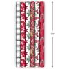 Hallmark Recycled and Recyclable Christmas Wrapping Paper Rolls with Cutlines on Reverse (6 Rolls: 150 Sq. Ft. Total) Deer, Mittens, Citrus with Pinecones, Red and Green Quilt(Plaid  Reindeer  Quilted Star  Citrus  Stockings  Joy)