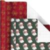 Hallmark Recycled and Recyclable Christmas Wrapping Paper Rolls with Cutlines on Reverse (6 Rolls: 150 Sq. Ft. Total) Deer, Mittens, Citrus with Pinecones, Red and Green Quilt(Plaid  Nutcracker  Snowflake  Santa  Merry and Bright  Ornaments)