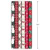 Hallmark Recycled and Recyclable Christmas Wrapping Paper Rolls with Cutlines on Reverse (6 Rolls: 150 Sq. Ft. Total) Deer, Mittens, Citrus with Pinecones, Red and Green Quilt(Snowman  Plaid  Santa’s Sleigh  Snowflakes  Poinsettia)