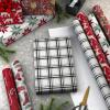 Hallmark Recycled and Recyclable Christmas Wrapping Paper Rolls with Cutlines on Reverse (6 Rolls: 150 Sq. Ft. Total) Deer, Mittens, Citrus with Pinecones, Red and Green Quilt(Plaid  Reindeer  Quilted Star  Citrus  Stockings  Joy)