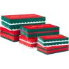 Hallmark Red and Green Christmas Gift Box Assortment (12 Boxes with Scalloped Lids: 4 Small, 4 Medium, 4 Large) for Ties, Socks, Shirts, Sweaters(Red and Green Christmas)