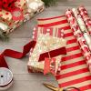 Hallmark Reversible Christmas Wrapping Paper (3 Rolls: 120 sq. ft. ttl) Merry Holidays, Snowflakes, Snowmen, Red Stripes(Merry Holidays  Snowflakes  Snowmen  Red Stripes)