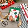 Hallmark Reversible Christmas Wrapping Paper (3 Rolls: 120 sq. ft. ttl) Merry Holidays, Snowflakes, Snowmen, Red Stripes(Retro Ornaments  Stripes  Polka Dots  Snowmen  Solid Red and Green)