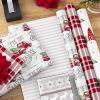 Hallmark Reversible Christmas Wrapping Paper (3 Rolls: 120 sq. ft. ttl) Rustic Santa, Papercraft Snowmen, Candy Canes, Stripes, Snowflakes, “Merry Christmas to You”(Plaid  Barn  Red Truck  Moose  Woodland Scenes)