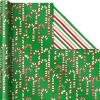 Hallmark Reversible Christmas Wrapping Paper (3 Rolls: 120 sq. ft. ttl) Rustic Santa, Papercraft Snowmen, Candy Canes, Stripes, Snowflakes, “Merry Christmas to You”(Rustic Santa  Papercraft Snowmen  Candy Canes  Stripes  Snowflakes  “Merry Christmas to You”)
