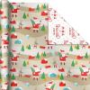 Hallmark Reversible Christmas Wrapping Paper (3 Rolls: 120 sq. ft. ttl) Rustic Santa, Papercraft Snowmen, Candy Canes, Stripes, Snowflakes, “Merry Christmas to You”(Rustic Santa  Papercraft Snowmen  Candy Canes  Stripes  Snowflakes  “Merry Christmas to You”)