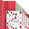 Hallmark Reversible Christmas Wrapping Paper Rolls for Kids (6 Rolls: 150 Sq. Ft. Total) Cookies, Donuts, Mittens, Penguins, Dinosaurs(Reversible Christmas)