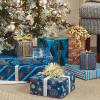 Hallmark Reversible Quad Pack Wrapping Paper (Santa & Trees, 4 Gift Wrap Rolls)(Elegant Blues)