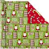 Hallmark Reversible Quad Pack Wrapping Paper (Santa & Trees, 4 Gift Wrap Rolls)(Santa and Trees)