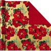 Hallmark Reversible Quad Pack Wrapping Paper (Santa & Trees, 4 Gift Wrap Rolls)(Traditional Christmas)