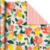 Hallmark Reversible Spring Wrapping Paper (3 Rolls: 75 Sq. Ft. Ttl) Floral, Lemons, Bright Abstract for Easter, Birthdays, Mother’s Day, Bridal Showers, Baby Showers(Reversible Pink  Yellow  Mint)