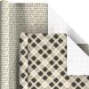 Hallmark Rustic Christmas Wrapping Paper Rolls with Cutlines on Reverse (6 Rolls: 180 Sq. Ft. Total) Red Barn, Truck, Sled, Black Plaid, Gray and Stripes(Rustic Christmas)