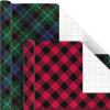 Hallmark Rustic Christmas Wrapping Paper Rolls with Cutlines on Reverse (6 Rolls: 180 Sq. Ft. Total) Red Barn, Truck, Sled, Black Plaid, Gray and Stripes(Tartan and Plaid)