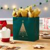 Hallmark Signature 7″ Medium Christmas Gift Bag with Tissue Paper (Hunter Green and Gold Tree, Happy Holidays) with Foil, Glitter, Metal Handle(Green and Gold)