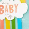Hallmark Signature Baby Shower Card (Showered with Happy)(Every Baby Is a Gift)