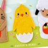 Hallmark Signature Easter Card with Felt Finger Puppets (Bunny, Chick, Lamb) for Kids, Grandchildren, Easter Baskets(Easter Finger Puppets)