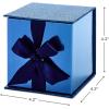 Hallmark Small Gift Box with Bow and Shredded Paper Filll (Navy Blue Signature 4 inch Gift Box with Glitter) for Birthdays, Graduations, Anniversaries, Father’s Day, Christmas, Valentine’s Day, All Occasion(Navy Blue Glitter)
