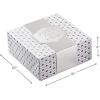 Hallmark Small Gift Boxes with Wrap Band (2-Pack: Gray Geometric, Gold “Enjoy!”) 4 inch Boxes for Weddings, Graduations, Engagements, Birthdays, Housewarmings, Wrapped Treats and Cookies(White and Silver)
