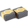 Hallmark Small Gift Boxes with Wrap Band (2-Pack: Gray Geometric, Gold “Enjoy!”) 4 inch Boxes for Weddings, Graduations, Engagements, Birthdays, Housewarmings, Wrapped Treats and Cookies(Gray and Gold)